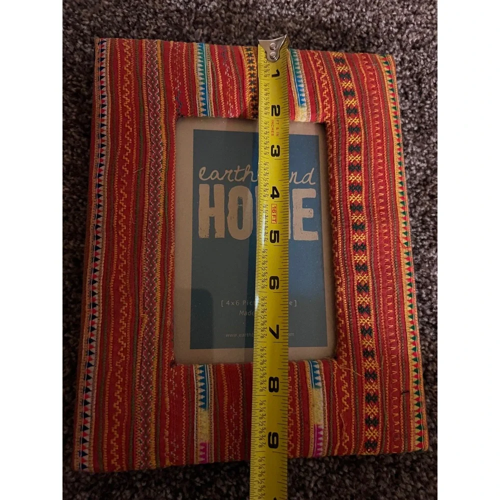 Earthbound‎ Home 4 x 6 Picture Frame Fabric Bohemian Design Hippie Home Decor